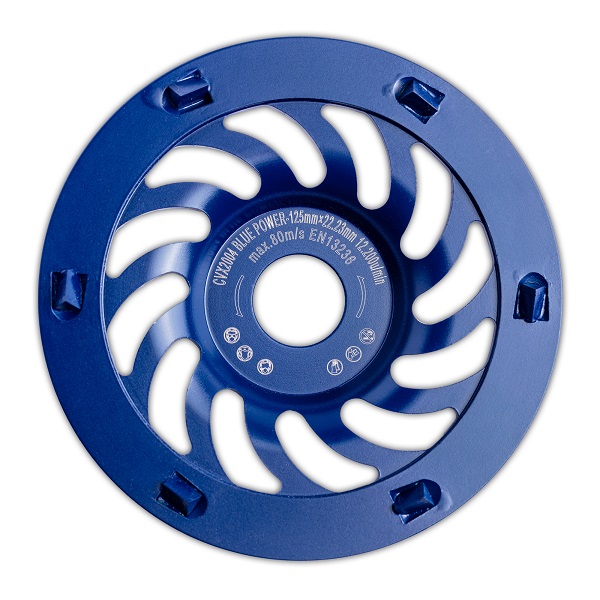 covex PKD Schleiftopf mit Hai-Fisch Fächerform "Blue Power" 180mm x 22.23